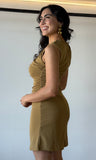 Sleeveless Shirring Mini Dress