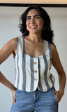 Linen Stripe Vest