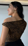 Leopard Asymmetrical Top