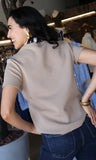 Short Slv Round Neck Soft Knit Top