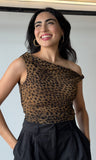 Leopard Asymmetrical Top
