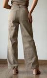 Front Seam Wide Leg Denim Pants