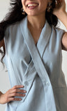 Oversized Asymmetric Tie Vest