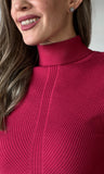 Long Sleeve High-neck Fitted Sweater