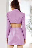 Waist Cut Out Faux Leather Dress