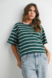 Striped Boxy Cropped T-shirt