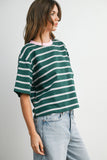 Striped Boxy Cropped T-shirt