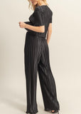 Crinkle Plisse Top And Pants Set