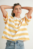 Striped Oversized Polo Shirt